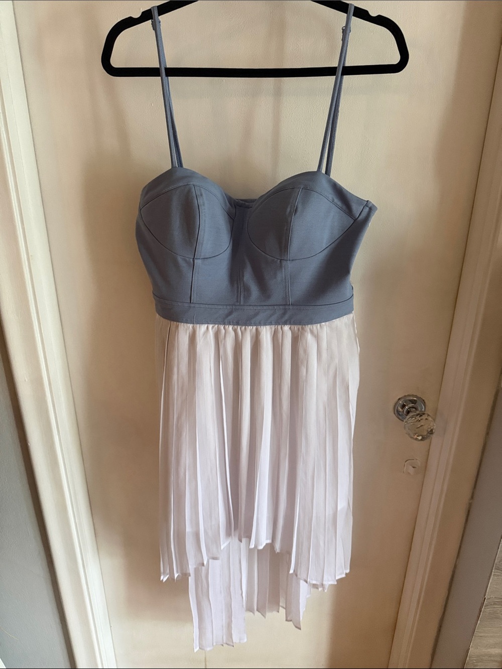 bebe Light Blue Structured Dress Top